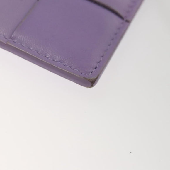 BOTTEGA VENETA MAXI INTRECCIATO Card Case Leather Purple Auth 116058