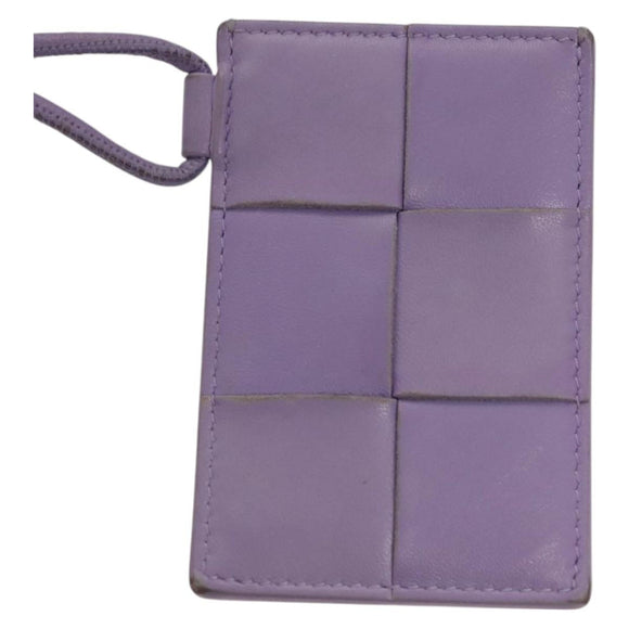 BOTTEGA VENETA MAXI INTRECCIATO Card Case Leather Purple Auth 116058