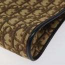 Christian Dior Trotter Canvas Shoulder Bag Beige Gold Auth 116060-15
