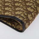 Christian Dior Trotter Canvas Shoulder Bag Beige Gold Auth 116060-16