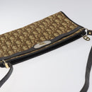 Christian Dior Trotter Canvas Shoulder Bag Beige Gold Auth 116060-6