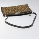 Christian Dior Trotter Canvas Shoulder Bag Beige Gold Auth 116060-7