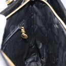 Salvatore Ferragamo Gancini Shoulder Bag Leather Black Gold Auth 116063-18