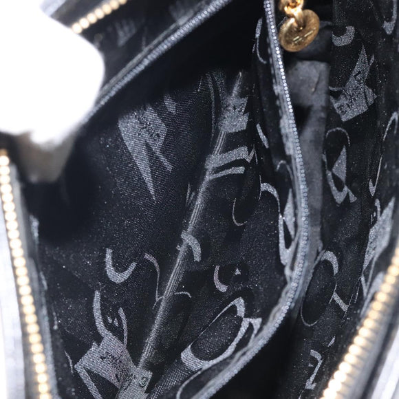 Salvatore Ferragamo Gancini Shoulder Bag Leather Black Gold Auth 116063