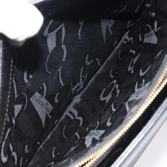 Salvatore Ferragamo Gancini Shoulder Bag Leather Black Gold Auth 116063