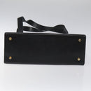 Salvatore Ferragamo Gancini Shoulder Bag Leather Black Gold Auth 116063-5