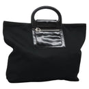 Salvatore Ferragamo Gancini Hand Bag Nylon Black Auth 116072-1