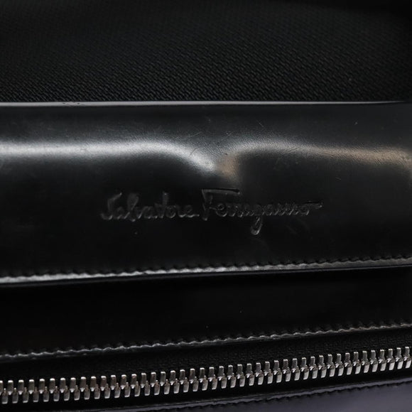 Salvatore Ferragamo Gancini Hand Bag Nylon Black Auth 116072
