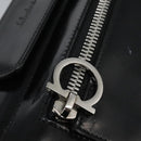 Salvatore Ferragamo Gancini Hand Bag Nylon Black Auth 116072-10