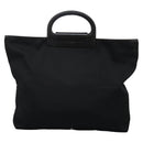Salvatore Ferragamo Gancini Hand Bag Nylon Black Auth 116072-2