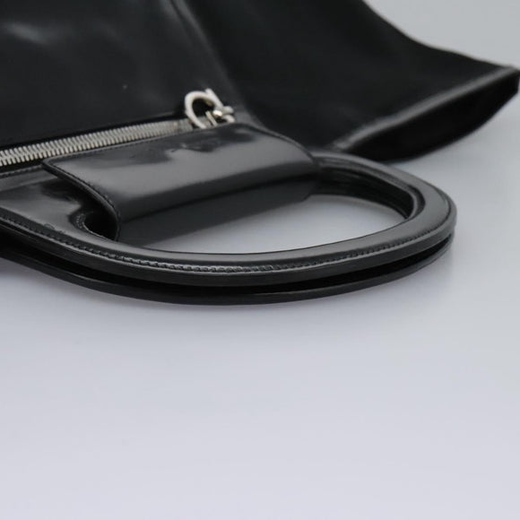 Salvatore Ferragamo Gancini Hand Bag Nylon Black Auth 116072