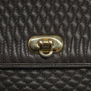 BALLY Hand Bag Leather Gray Gold Auth 116073-14
