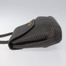 BALLY Hand Bag Leather Gray Gold Auth 116073-4