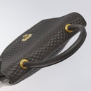 BALLY Hand Bag Leather Gray Gold Auth 116073-6