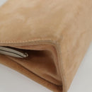 BOTTEGA VENETA Chain Shoulder Bag Suede Beige Silver Auth 116077-10