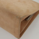 BOTTEGA VENETA Chain Shoulder Bag Suede Beige Silver Auth 116077-13