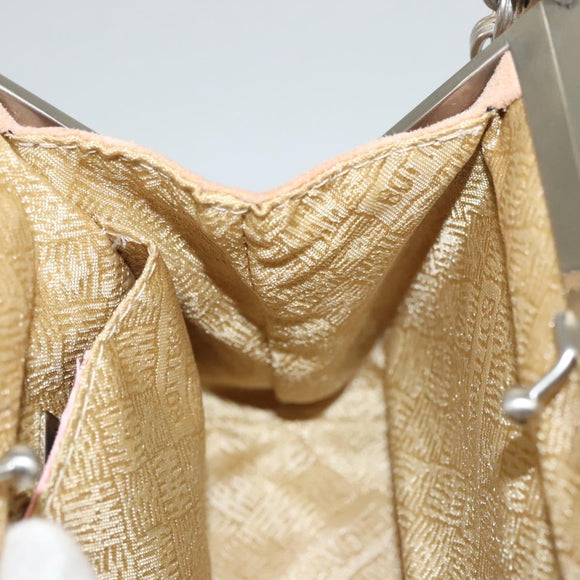 BOTTEGA VENETA Chain Shoulder Bag Suede Beige Silver Auth 116077