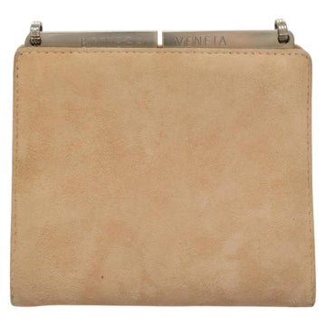 BOTTEGA VENETA Chain Shoulder Bag Suede Beige Silver Auth 116077 - 0