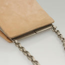 BOTTEGA VENETA Chain Shoulder Bag Suede Beige Silver Auth 116077-6