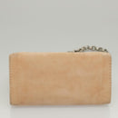 BOTTEGA VENETA Chain Shoulder Bag Suede Beige Silver Auth 116077-9