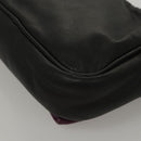 PRADA ribbon Shoulder Bag Leather Purple Gold Auth 116078-16