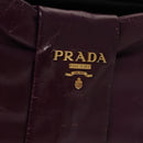 PRADA ribbon Shoulder Bag Leather Purple Gold Auth 116078-13