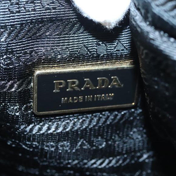 PRADA ribbon Shoulder Bag Leather Purple Gold Auth 116078