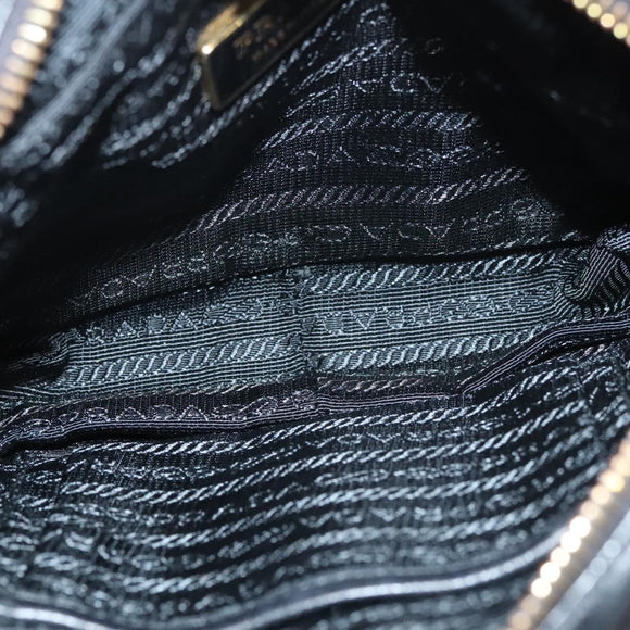 PRADA ribbon Shoulder Bag Leather Purple Gold Auth 116078