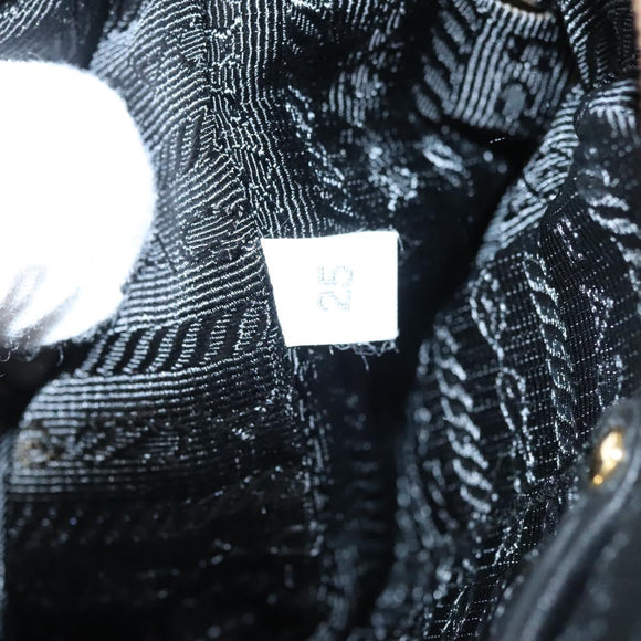 PRADA ribbon Shoulder Bag Leather Purple Gold Auth 116078