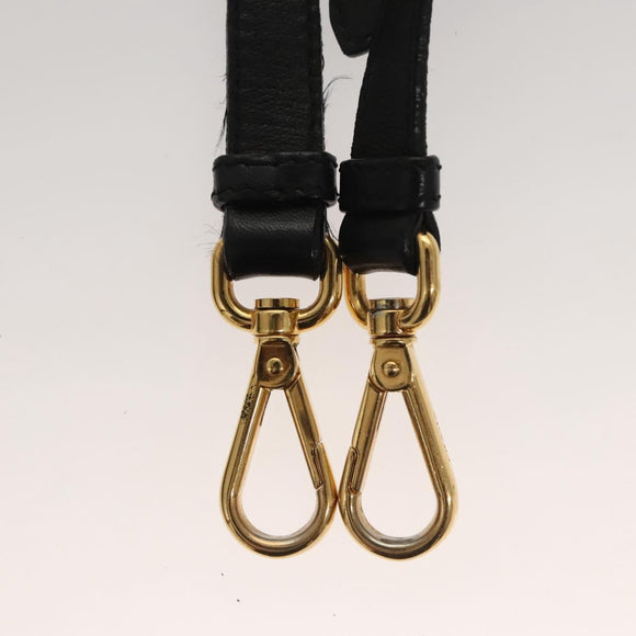 PRADA ribbon Shoulder Bag Leather Purple Gold Auth 116078