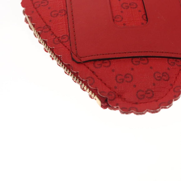 GUCCI Micro GG Supreme Chain Pouch Shoulder Bag PVC Red 576495 Auth 116081V