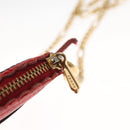 GUCCI Micro GG Supreme Chain Pouch Shoulder Bag PVC Red 576495 Auth 116081V-9