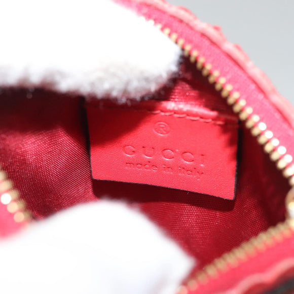 GUCCI Micro GG Supreme Chain Pouch Shoulder Bag PVC Red 576495 Auth 116081V