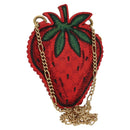 GUCCI Micro GG Supreme Chain Pouch Shoulder Bag PVC Red 576495 Auth 116081V-1