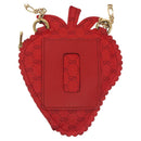 GUCCI Micro GG Supreme Chain Pouch Shoulder Bag PVC Red 576495 Auth 116081V-2