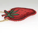 GUCCI Micro GG Supreme Chain Pouch Shoulder Bag PVC Red 576495 Auth 116081V-4