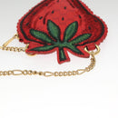 GUCCI Micro GG Supreme Chain Pouch Shoulder Bag PVC Red 576495 Auth 116081V-6