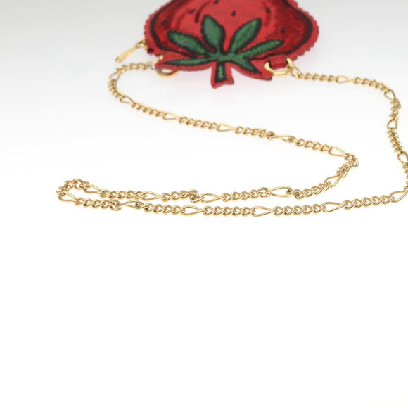 GUCCI Micro GG Supreme Chain Pouch Shoulder Bag PVC Red 576495 Auth 116081V