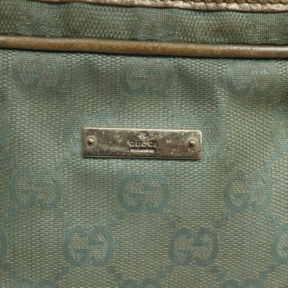 GUCCI GG Canvas Hand Bag Light Blue Gold 000 0852 Auth 116100