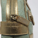GUCCI GG Canvas Hand Bag Light Blue Gold 000 0852 Auth 116100-15