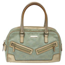 GUCCI GG Canvas Hand Bag Light Blue Gold 000 0852 Auth 116100-2