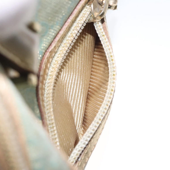 GUCCI GG Canvas Hand Bag Light Blue Gold 000 0852 Auth 116100