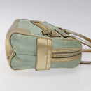 GUCCI GG Canvas Hand Bag Light Blue Gold 000 0852 Auth 116100-4