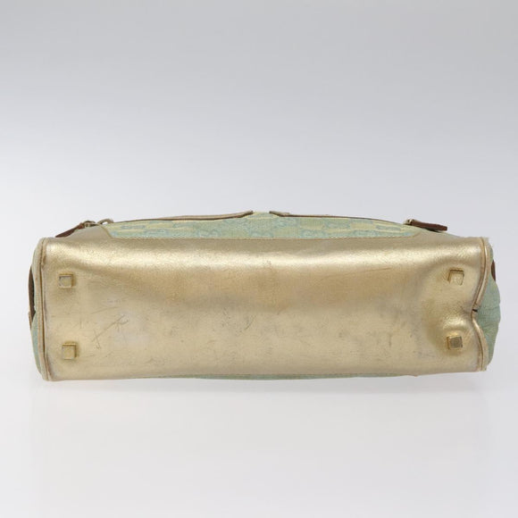 GUCCI GG Canvas Hand Bag Light Blue Gold 000 0852 Auth 116100
