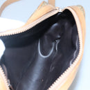 CELINE Macadam Canvas Shoulder Bag PVC Beige Gold Auth 116101-18