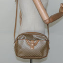 CELINE Macadam Canvas Shoulder Bag PVC Beige Gold Auth 116101-22