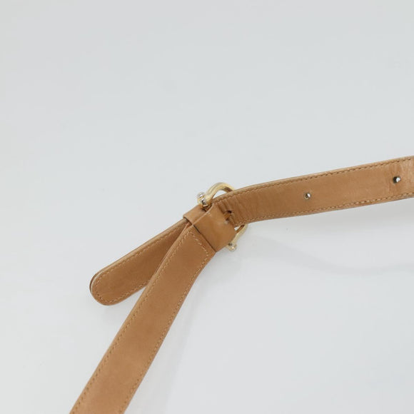 CELINE Macadam Canvas Shoulder Bag PVC Beige Gold Auth 116101
