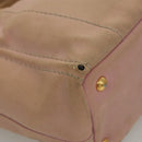 PRADA Canapa PM Hand Bag Canvas 2way Pink Gold Auth 116103-15