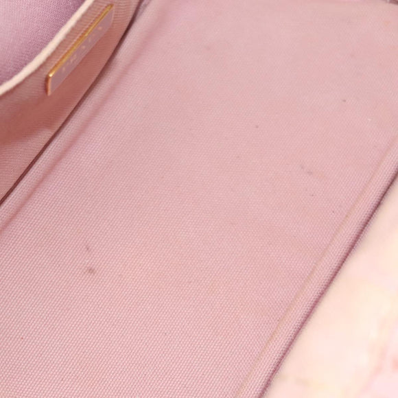 PRADA Canapa PM Hand Bag Canvas 2way Pink Gold Auth 116103