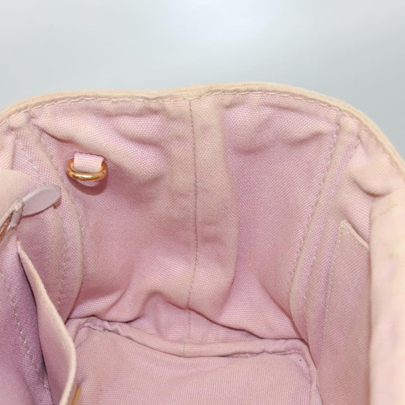 PRADA Canapa PM Hand Bag Canvas 2way Pink Gold Auth 116103